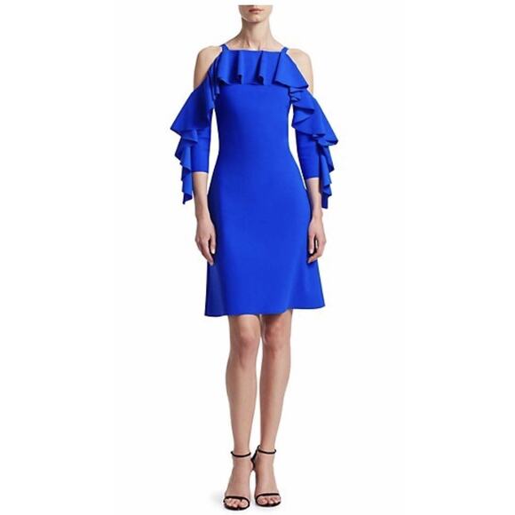 Chiara Boni La Petite Robe Marcellina Cold-Shoulder Ruffle Dress New with Tags‎ - Picture 1 of 6